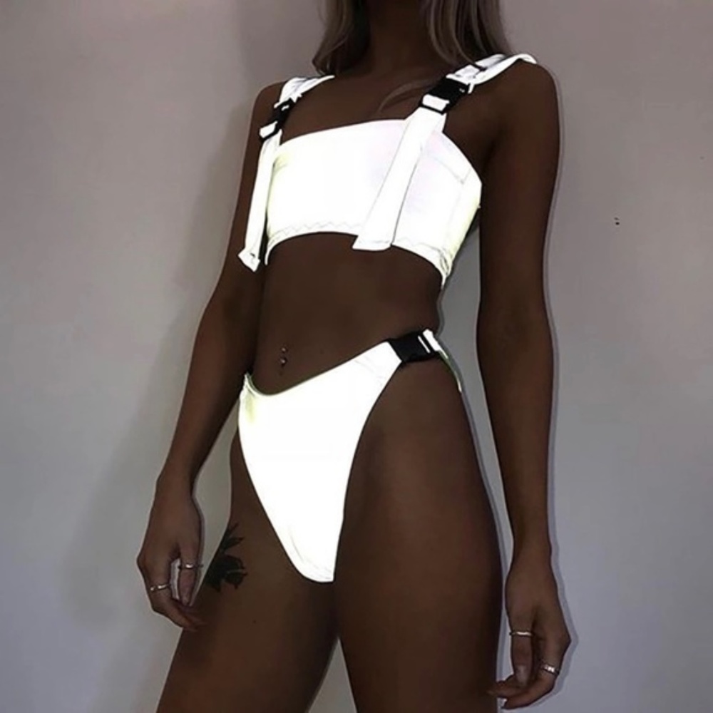 🔦🔦🔦 Rave Reflective Crop Top & Booty Set
